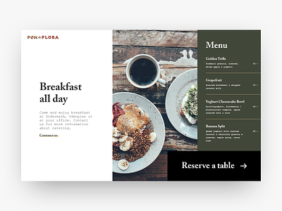 Daily UI: #043 Food & Drink Menu 043 breakfast cozy dailyui design food menu minimal page restaurant ui userinterface ux web webdesign