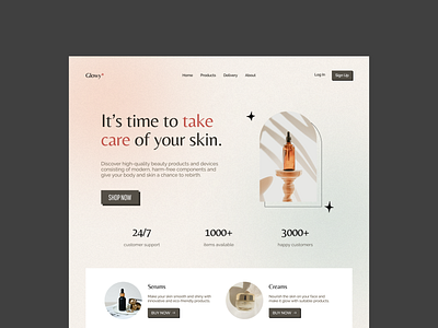 Beauty Store landing page beauty design gradient landing page online store ui user interface ux web web design