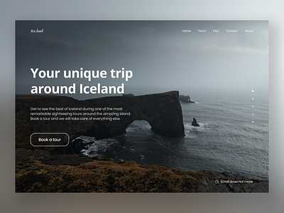 Tours to Iceland - landing page adventure business design iceland landing page travel travel agency trip ui user experience user interface ux
