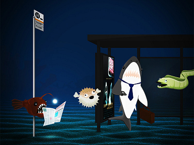 Bus Stop fish metro shark underwater