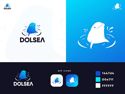 DOLSEA Logo !! branding design dolphin icon illustration logo minimal logo minimalistic logo sea vector