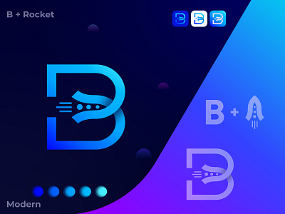 B + Rocket app icon brand identity branding galaxy graphic design illustration letter r logo logo design logos modern logo r logo rocket rocket logo rocketship space space craft space logo spaceship spaceship vector