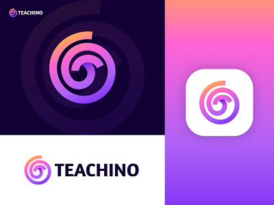 Teachino + T logo design 3d brand identity branding creative logo graphic design icon illustration letter t logo logo design mark minimal minimalist logo modern logo symbol t logo t logo design tech vector visual identity