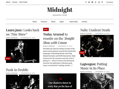Midnight - A Magazine Style Theme blog magazine news theme wordpress wordpress theme