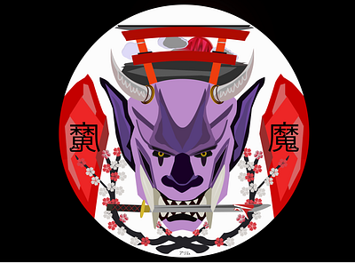 Japan-demon (Oni) graphic design
