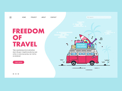 Freedom of travel illustration ps ui