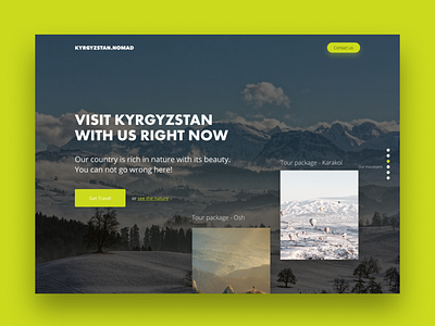 Kyrgyz Nomad - UI adventure branding kyrgyzstan mountains travel travel agency travel app ui ux