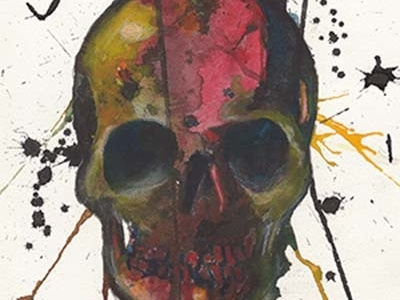 Zombie Watercolor halloween horror ink painting skull watercolor zombie