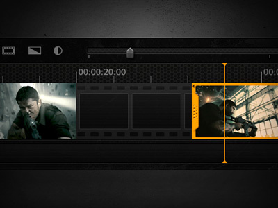 Timeline camera editing filmstrip gui interface playback texture timeline tracks ui video visual design