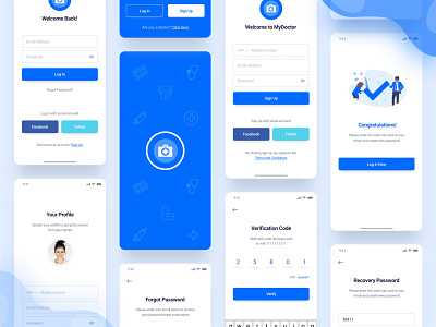 Online Doctor App app clean design illustration ios mobile tushit typography ui ux