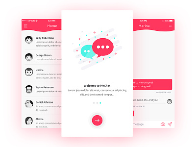Chat Ui chat chat app ios ui iphone app mobile chat sketch ui