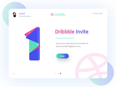 1 Dribbble Invite Giveaway 1 debut draft dribbble giveaway invitation invite invites one shot tushit