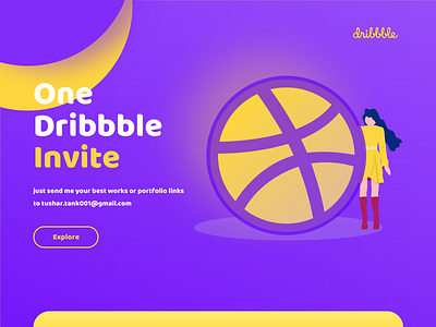 Dribbble Invite Giveaway design invite one tushit typography ui vector web