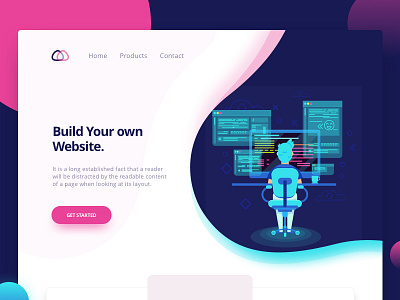 Landing Page (WP) illustration tushit typography ui ux vector web website