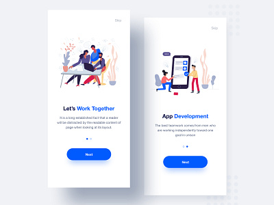 Mobile App UI app blue clean design illustration ios mobile tushit typography ui ux vector