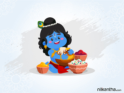 Happy Janmashtami branding graphic design krishna logo lord lord krishna