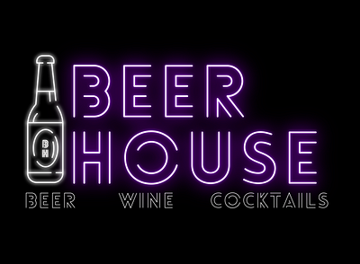 Beerhouse graphic design logo neon neon design neon logo pub logo restaurant logo