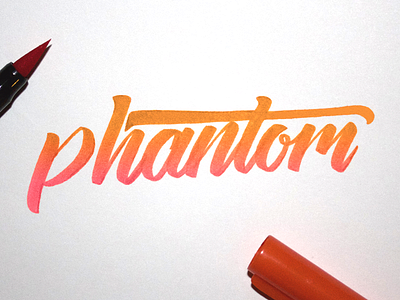 Phantom branding calligraphy customtype design hand lettering handwriting logo script type typo typography vector