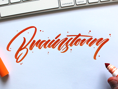 Brainstorm brush brushtype calligraphy cursive handlettering handmadefont handmadetype lettering script type typo typography