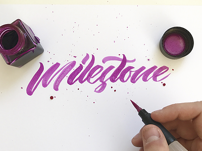 Milestone brush brushtype calligraphy cursive handlettering handmadefont handmadetype lettering script type typo typography