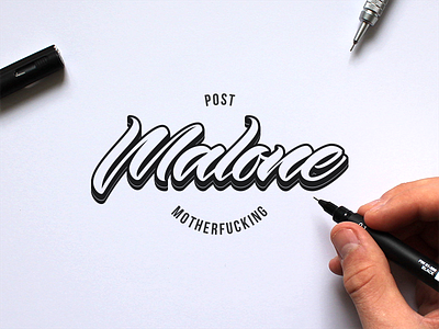 Post "Motherfucking" Malone brush brushtype calligraphy cursive handlettering handmadefont handmadetype lettering script type typo typography