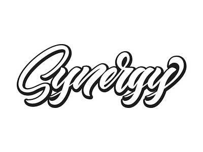 Synergy Logo brush brushtype calligraphy cursive handlettering handmadefont handmadetype lettering script type typo typography