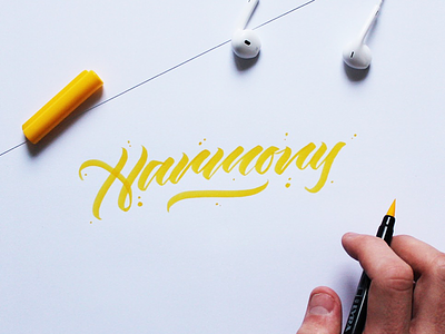 Harmony brushtype calligraphy cursive handlettering handmadefont handmadetype lettering script type typo typography
