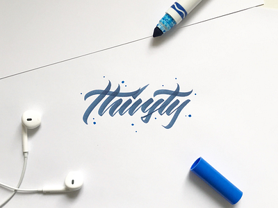 Thirsty brushtype calligraphy cursive handlettering handmadefont handmadetype lettering script type typo typography