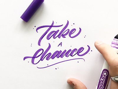 Take a chance! brushtype calligraphy cursive handlettering handmadefont handmadetype lettering script type typo typography