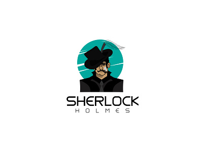 Sherlock Holmes chacarter logo design illustration loogodesign minimal logo design vintage logo