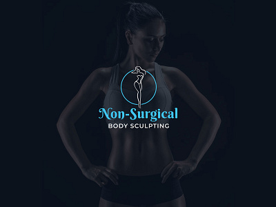 Non Surgical Body Sculpting logo design apparel body sculpting branding design feminine fitness graphic design gym illustration logo logo vector non surgical therapy vacuum vector weightloss