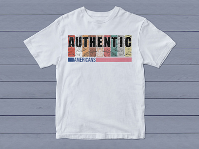 American T-Shirt Design with the quote "Authentic American".