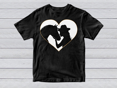 Girl kissing her horse in love, T-Shirt Design shirts stallion t shirt tshirt
