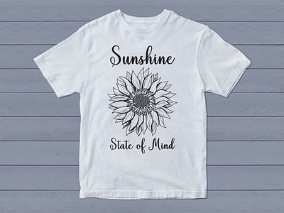 Sunshine State of Mind, Outdoor, and Summer T-Shirt Design. apparel branding burn design dirty graphic design illustration logo logo vector shirts summer sunflower t shirt vacation vector