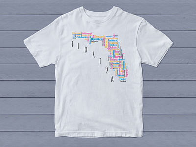 Word Cloud T-Shirt Design for Florida in the USA clothing handmade t shirt