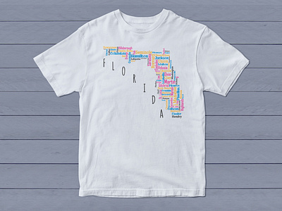 Word Cloud T-Shirt Design for Florida in the USA