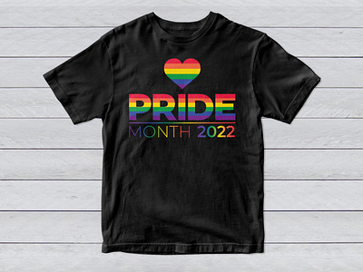 Pride Month 2022 with Rainbow Love T-Shirt Design. 2022 apparel branding colors design graphic design illustration lesbian lgbt logo love pride month pridemonth rainbow t shirt t shirt vector