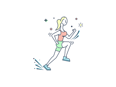Sports Can Be Rewarding fitness girl happy illustration jogging joy running sport win