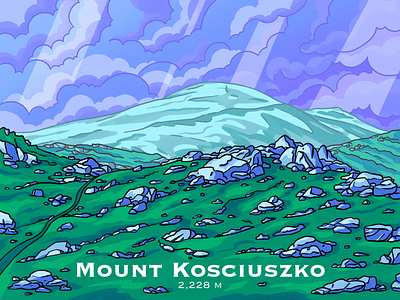 🌿 Mount Kosciuszko "8 Peaks" № 2 clouds illustration kosciuszko landscape mountain procreate senko stones
