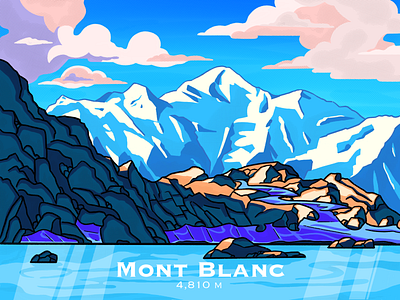 ✨ Mont Blanc enviroment europe illustration montblanc mountain peak procreate senko
