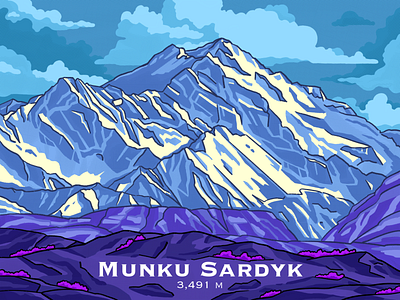 😻 Munku Sardyk drawing illustraion line mount munkusardyk outdoor procreate senko