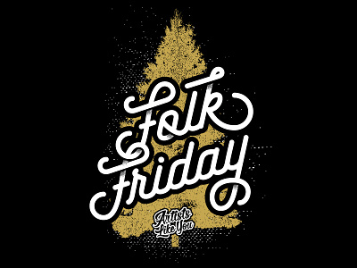 Folk Friday folk friday lettering pine tree