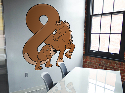 Dog And Pony Wall Graphic ampersand dog and pony sticker mule stickermule wall graphic