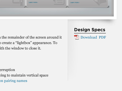 Style Guide - specs download