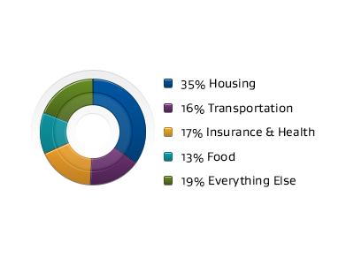 Average Household budget finance graph infographic money pie chart