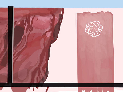 Wip - The view digital painting illustration mixed media rock roses