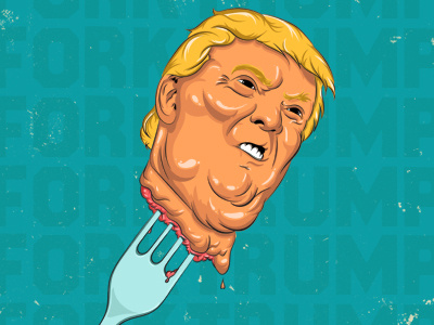 Fork Trump funny graphic design illustration political trump vector