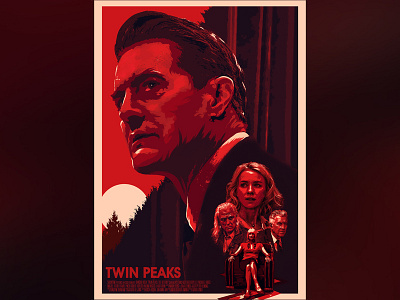 Twin Peaks Poster design graphic design horror illustration keyart movie pop art portfolio poster pulp retro tv tv show twin peaks vector