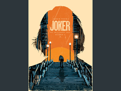 Joker Poster film poster illustration joaquin phoenix joker key art minimal movie movie poster poster vector