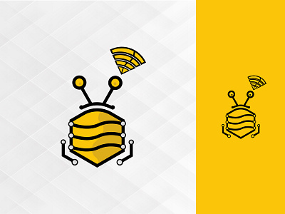 BeeFi ( Bee and WIFI ) app bee branding corporate logo design icon illustration logo ui vector wifi
